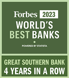 Forbes 2022 World's Best Banks. Great Southern Bank 4 Years in a Row.