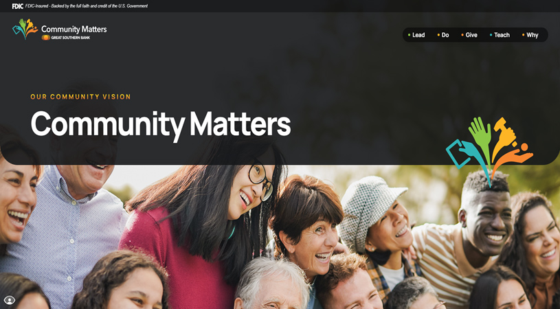 Screenshot of Community Matters website.